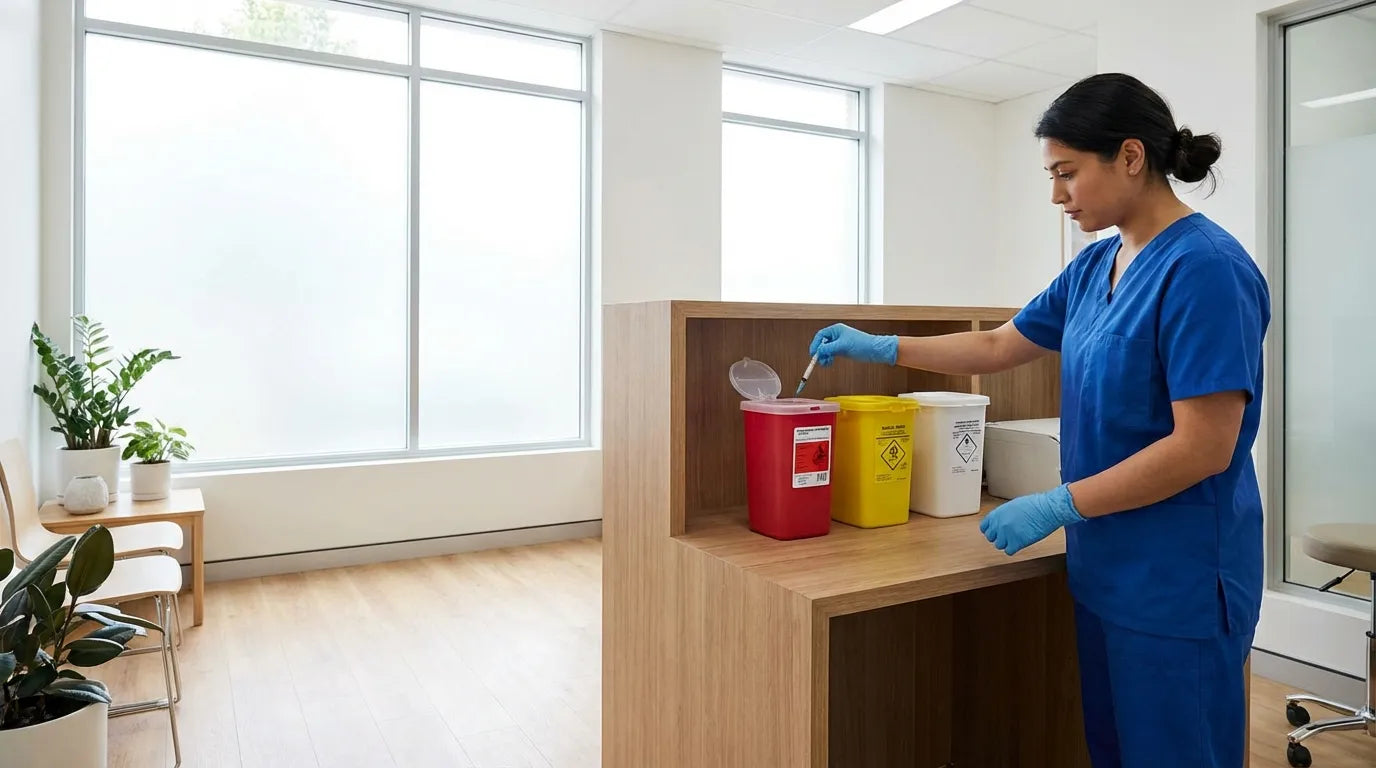 Entsorgung Arztpraxis, Abwurfbehälter,