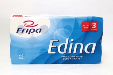 Toilettenpapier Edina 3-lagig 250 Abrisse (8 Rolle(n))