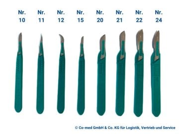 Herenz Einmal-Skalpelle Einweg-Skalpelle Rostfreie Klingen Kunststoffgriff