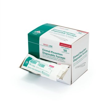 Einmal-Pinzette PS transparent einzeln steril (12 cm) (50 Stück)