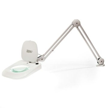 LED-Lupenleuchte ink. Tischklemme weiß 10 W 60 LEDs 150 mm Linse mit 5 Dioptrien Tischleuchte mit Gelenkarm 80 cm