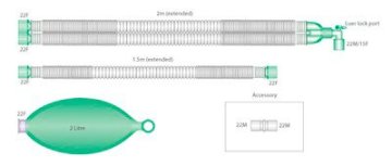 Compact System 2.0 mm, 2 Liter Atembeutel, Handbeatmung 1,5m