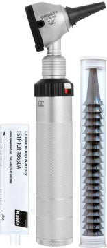 Otoskop F.O.30 LED 3,5 V LED high power Griff C inkl. Akku Li-Ion und Tasche