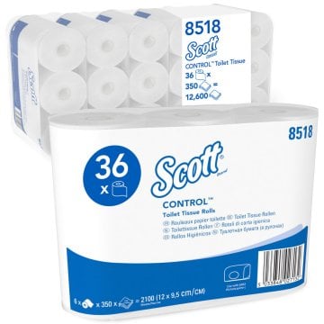 SCOTT Toilettenpapier, weiß, 3-lagig (Rolle á 350 Blatt) (6x6 Rolle(n))
