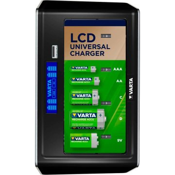 Varta Akkuladegerät Universal Charger 100-240V Netzladegerät AA AAA C D 9V