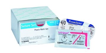 Praxis-Nahtset S, 24 Stück, 3x6 Folien Optilene und 1x6 Folien Novosyn Quick