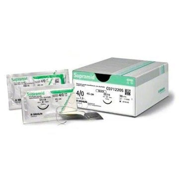 Supramid schwarz (4/0, metric 1.5, DS19, 75cm) (36 Stück)