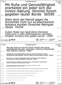 Nahlesetafel, deutsch