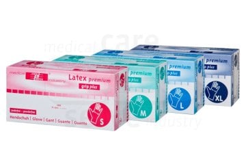 Puderfreie Latex-Handschuhe grip plus