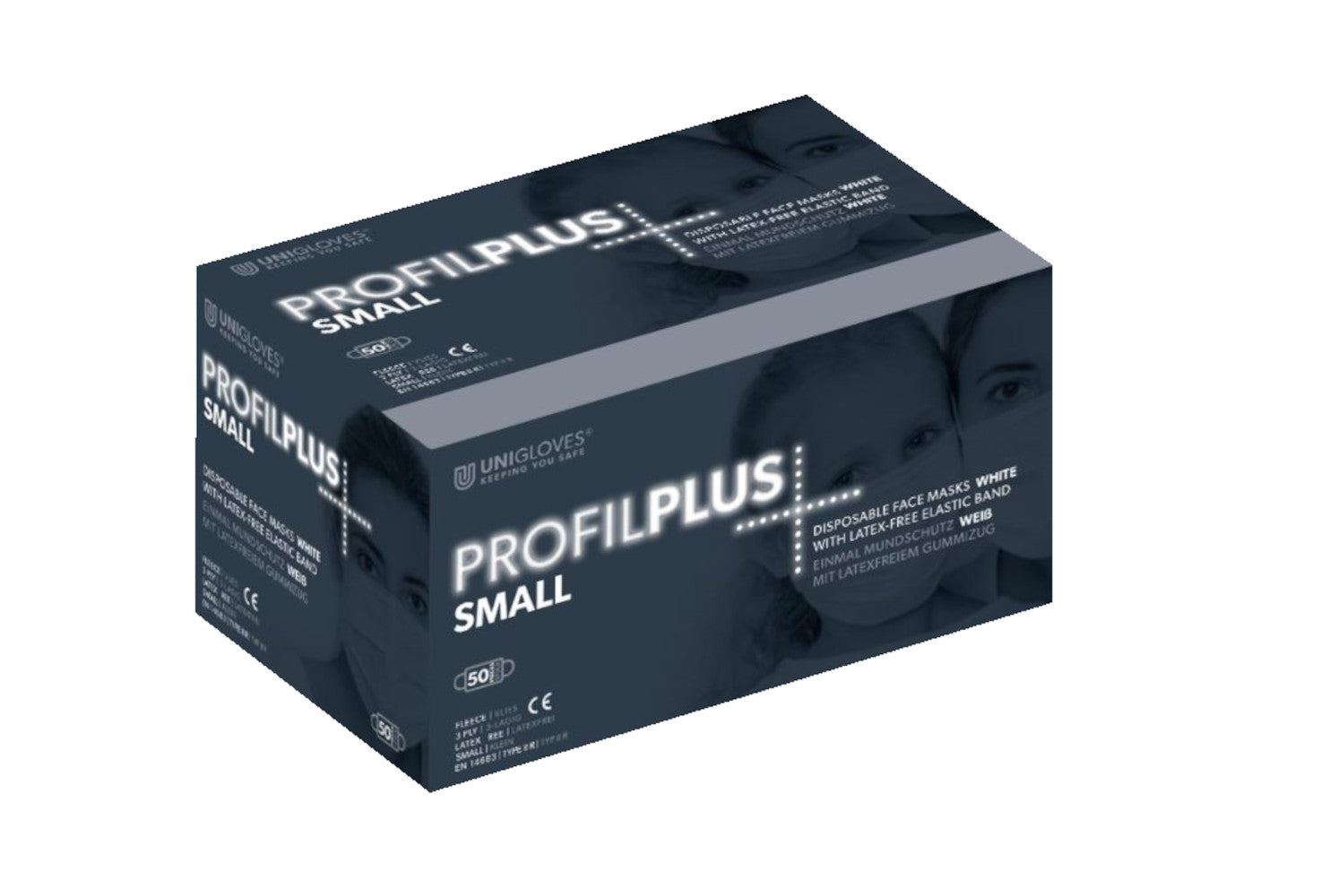 OP-Mundschutz Profil Plus small weiss Typ II R EN 14683 Ohrschlaufen (50 Stück)