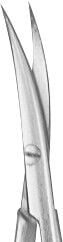 Mikro Federschere mit Rundgriff gebogen [145 mm]