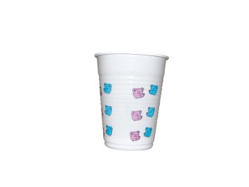 Happy Kids Einwegbecher weiß mit Bärchendruck (180 ml) (50 Stück)