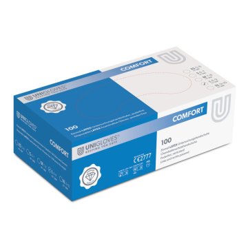 Unigloves puderfreie Latex-Untersuchungshandschuhe Comfort