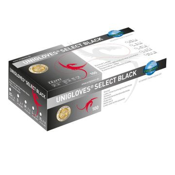 Select Black unsteril puderfrei Latex Untersuchungshandschuhe [Gr. M] [100 Stück]