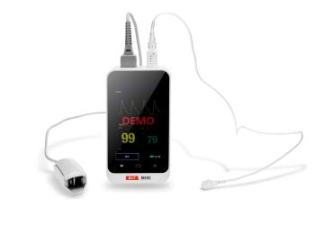 M880 EKG-Gerät inkl. Kapnograph Funktion SpO2-Fingerclipsensor USB-Ladegerät mit USB-Ladekabel 2 x Advanced Water Filter CO2 Messleitung 2,4 m Winkelkonnektor 15 mm – medical ECONET GmbH