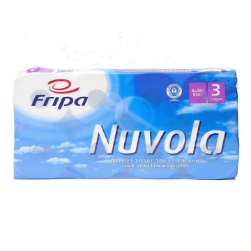 Toilettenpapier NUVOLA, 3-lagig hochweiß, 250 Blatt (8 Rolle(n))