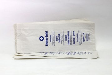 Hygienebeutel, weiß, blauer Druck [11 x 4 x 28 cm] [1000 Stück]