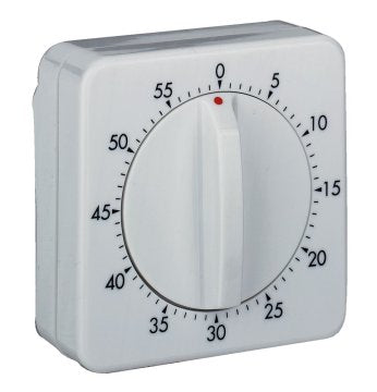 Laboruhr mit Signal 60 Min., weiß