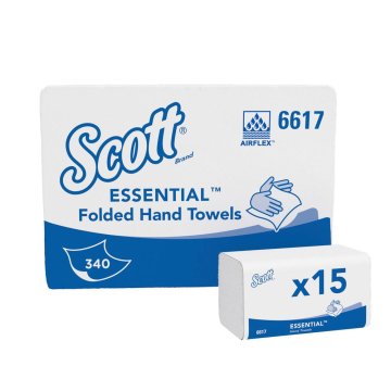 Scott Essential Handtücher klein weiß 1-lagig (21 x 20cm) (5100 Stück) – Kimberly-Clark Corporation