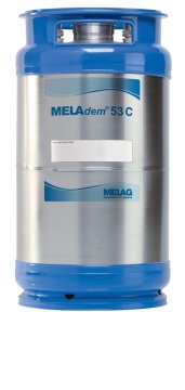 MELAdem 53 C Ionen-Austauscher Ø 24 cm Höhe 45 cm 2 Container a 15 l gefüllt