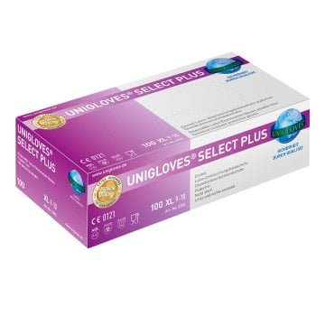 Unigloves puderfreie Latexhandschuhe Select Plus