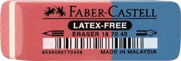 Faber-Castell Radierer 187040 18x8x54mm Kautschuk [rot / blau]