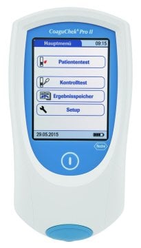 CoaguChek Pro II Set Mit Akku Netzkabel Bedienungsanleitung