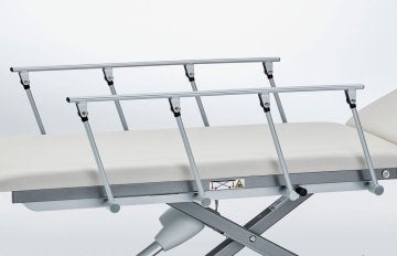 Seitengitter für Varimed, 990 mm, unter Liegenflächenniveau versenkbar, weißaluminium RAL9006, Paar