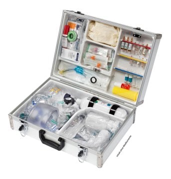 Notfallkoffer EuroSafe II gefüllt 52,6x36,2x20cm inkl. gefüllter 1 Liter Sauerstoffflasche