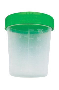 Urinbecher 100 ml, mit Schraubdeckel grün (500 Stück)