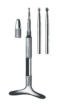 Fingernagel-Bohrer, kompl. mit 3 Bohrern